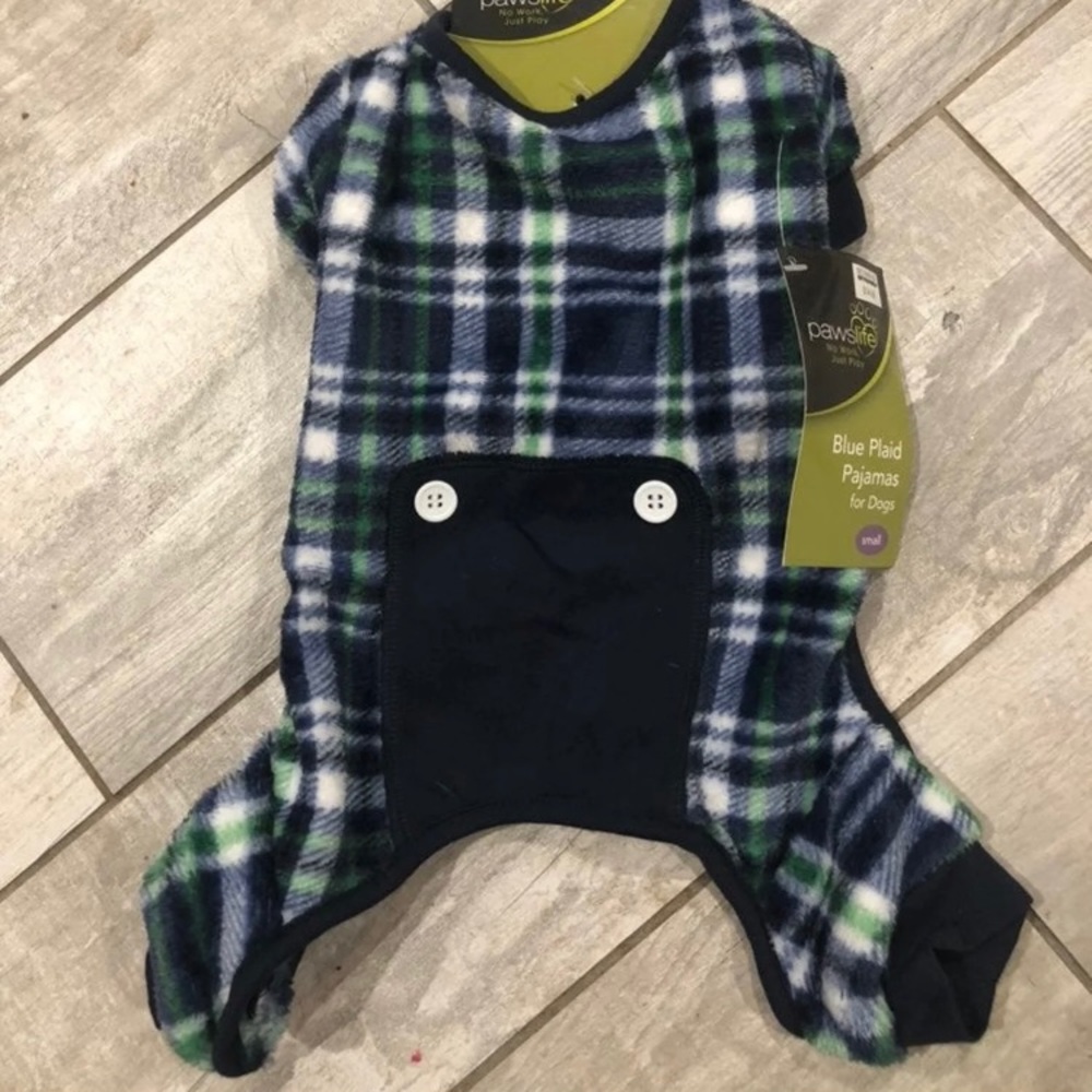 NWT Pawslife Blue Plaid Pajamas
